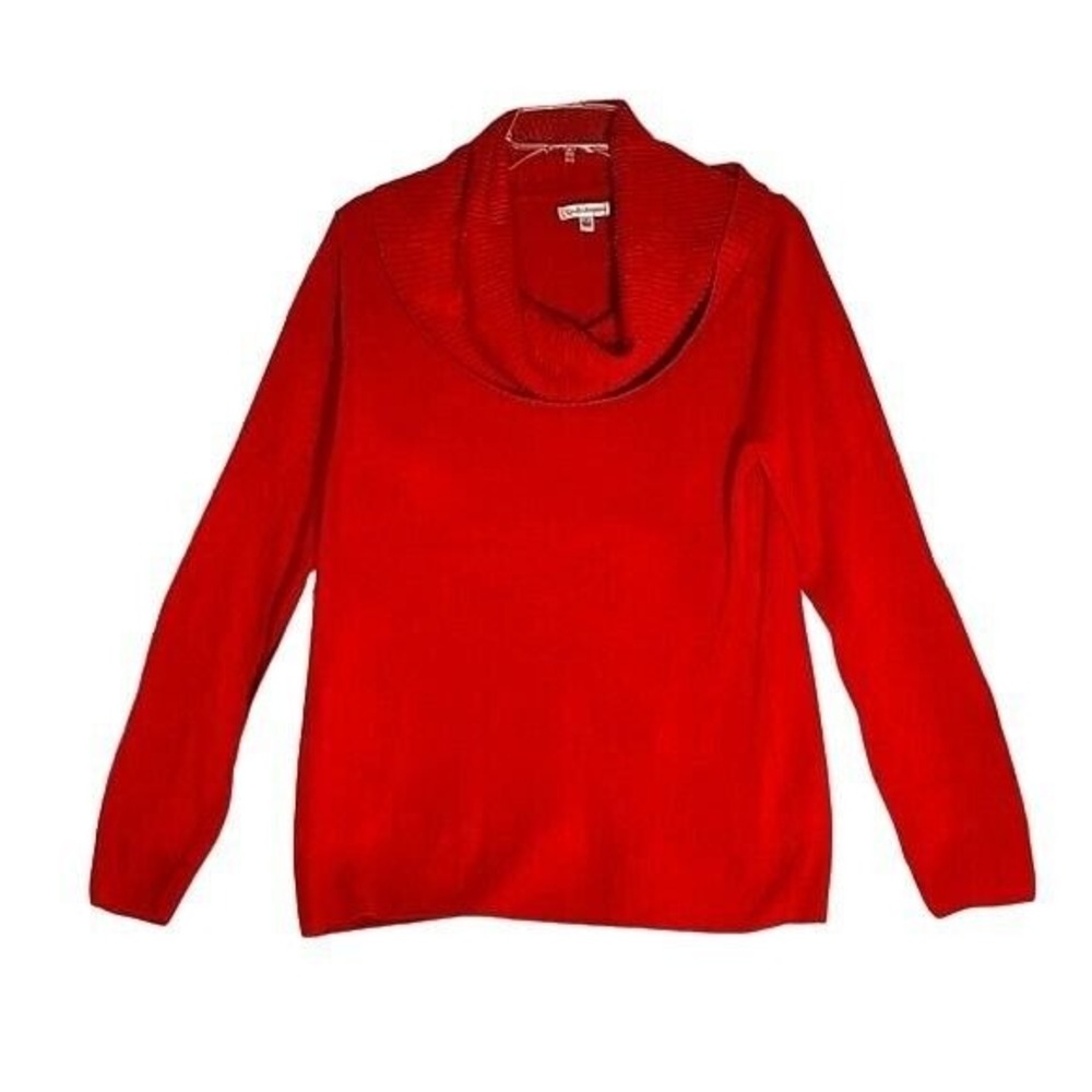 Croft & Barrow Red Cowl‎ Neck Long Sleeve Knit Sweater L oversized fall winter